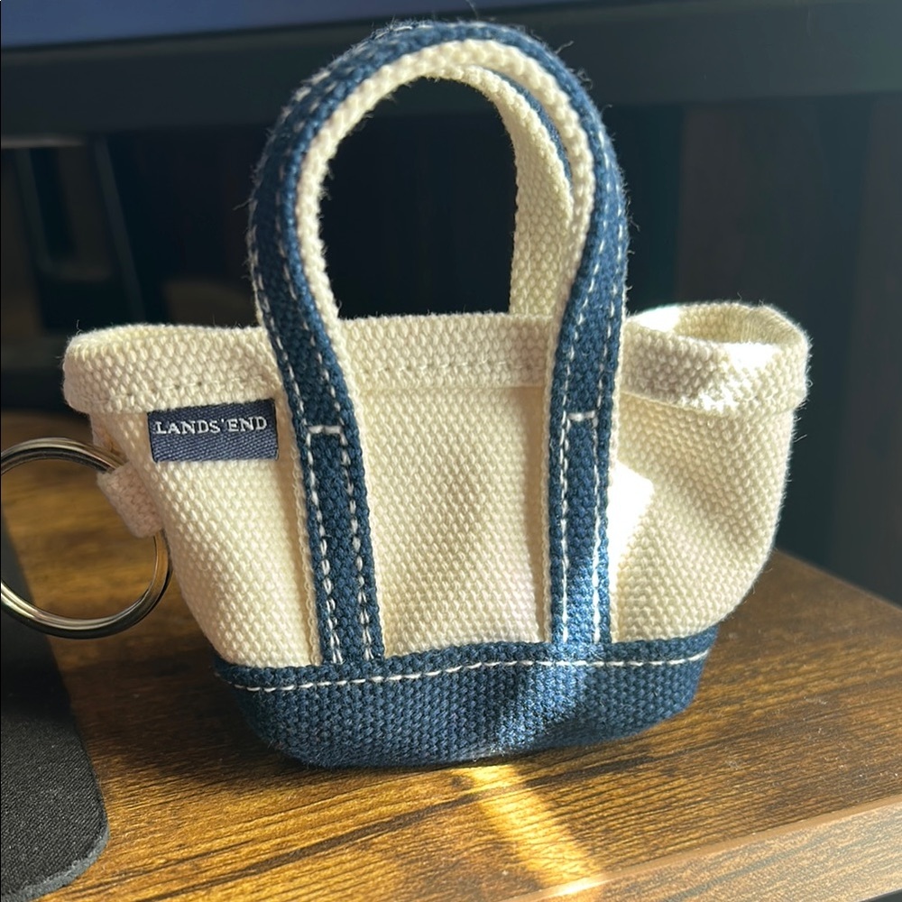 Lands End tote bag keychain charm